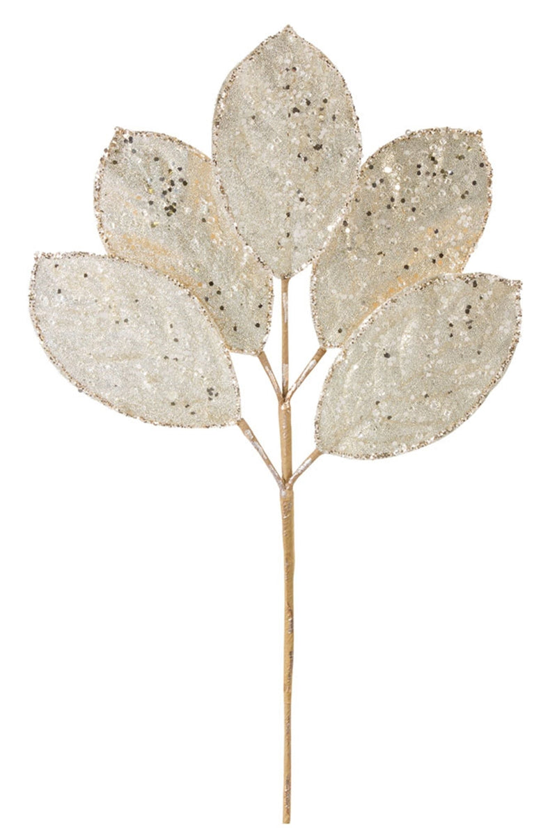 Melrose International Christmas Magnolia Leaf Spray 22"H