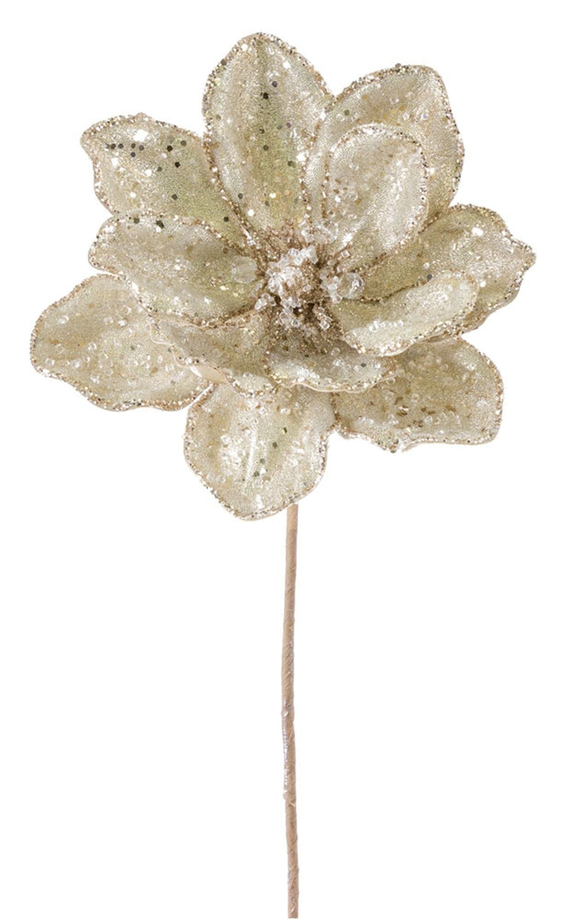 Melrose International Christmas Magnolia Stem 21" H