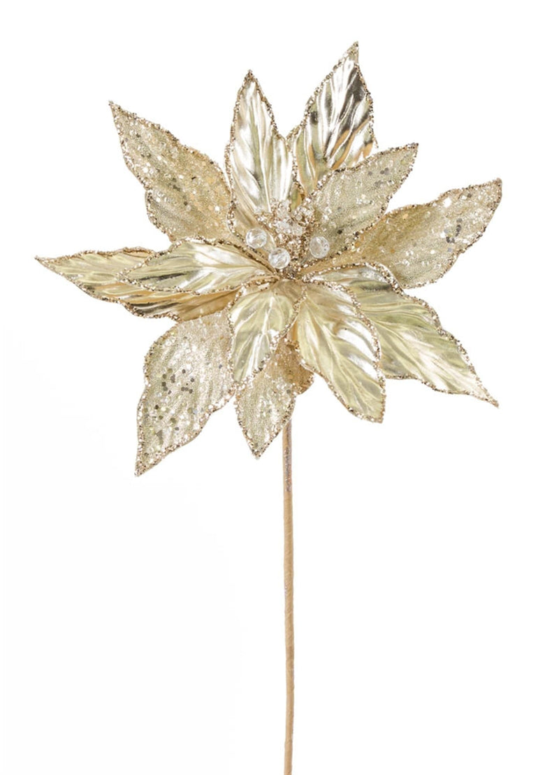 Melrose International Christmas POINSETTIA STEM 22"H