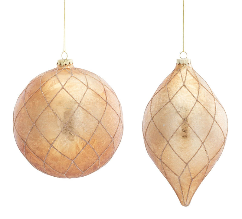 Melrose International Glass Ornament 2 assorted