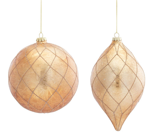 Melrose International Glass Ornament 2 assorted