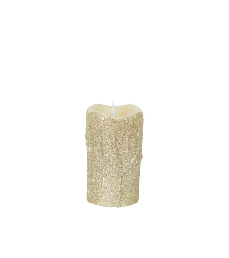 Melrose International LED Glittered Dripping Candle with Moving Flame