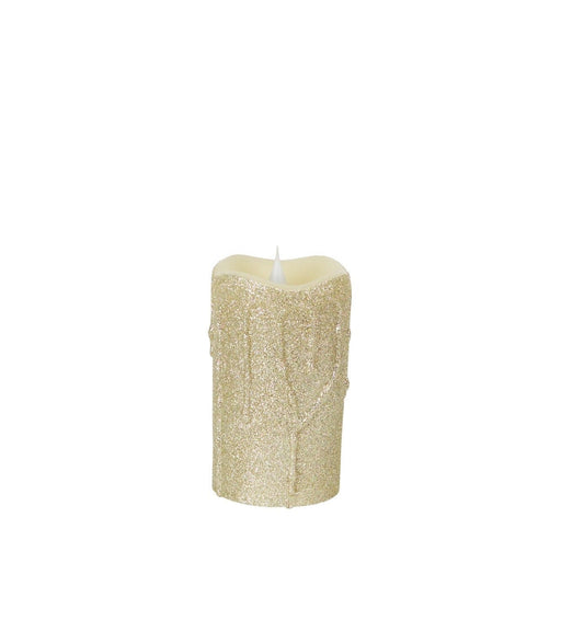 Melrose International LED Glittered Dripping Candle with Moving Flame