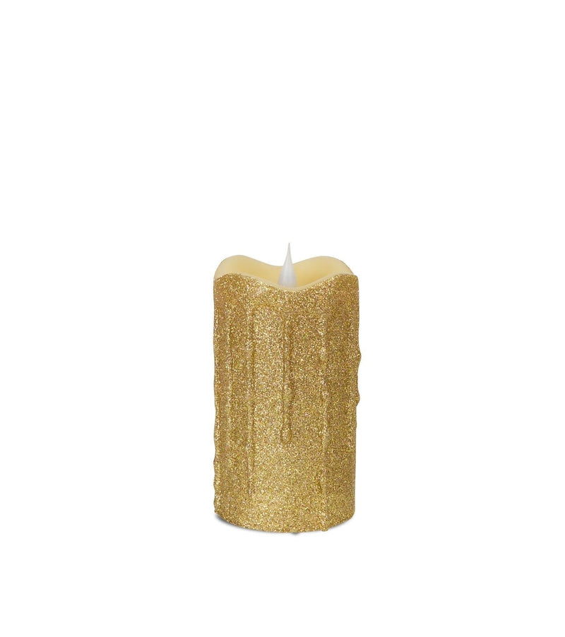 Melrose International LED Glittered Dripping Candle with moving flame
