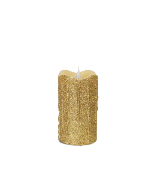 Melrose International LED Glittered Dripping Candle with moving flame