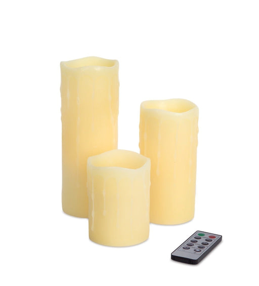 Melrose International LED Remote Dripping Candles Set of 3