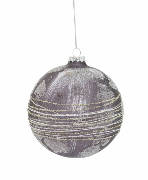 Melrose International Ornaments Ball Ornament 5"D Glass - Silver/Gold