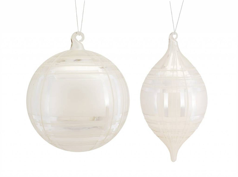 Melrose International Plaid Ornament (2 Asst) 8"H, 10.5"H Glass