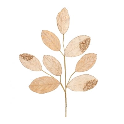 Melrose International Unclassified Beaded Magnolia Leaf Spray 28”H Polyester