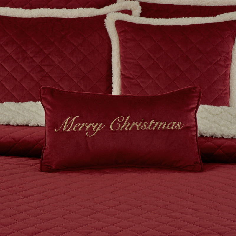 Merry Christmas Pillow Boudoir Embellished Decorative Throw Pillow