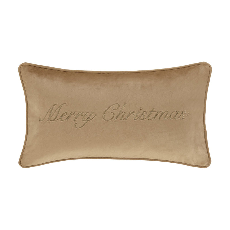 Merry Christmas Pillow Boudoir Embellished Decorative Throw Pillow