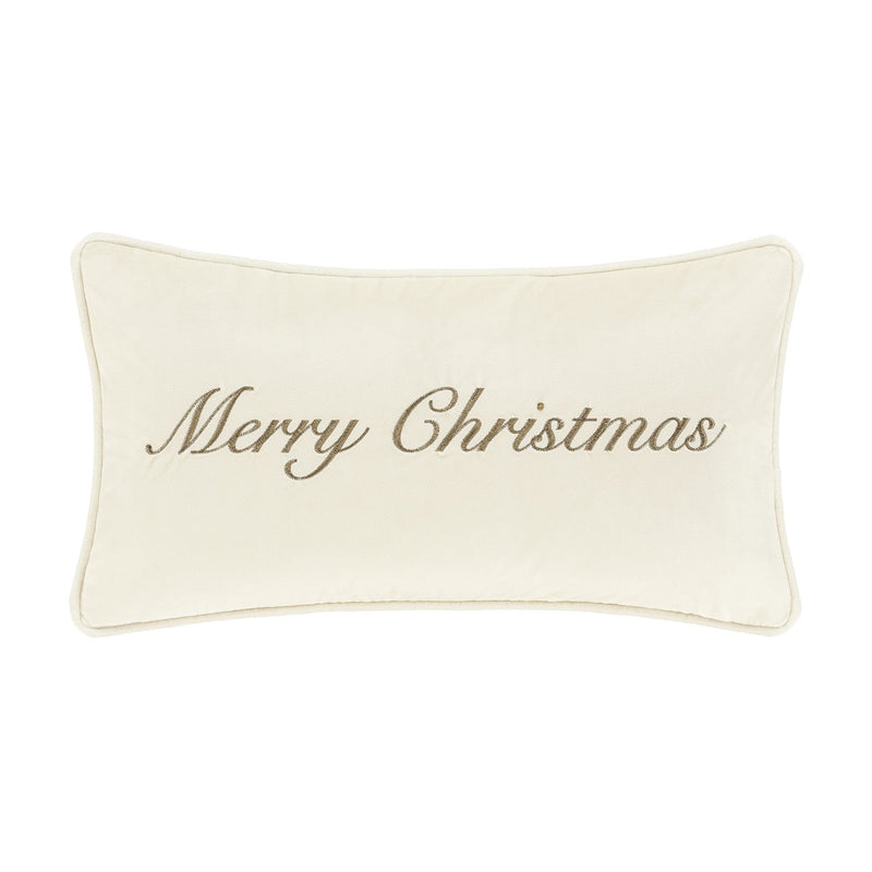 Merry Christmas Pillow Boudoir Embellished Decorative Throw Pillow