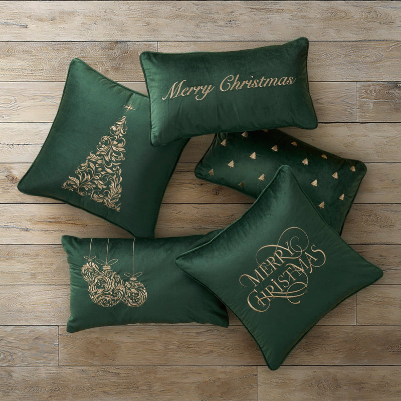Merry Christmas Pillow Boudoir Embellished Decorative Throw Pillow