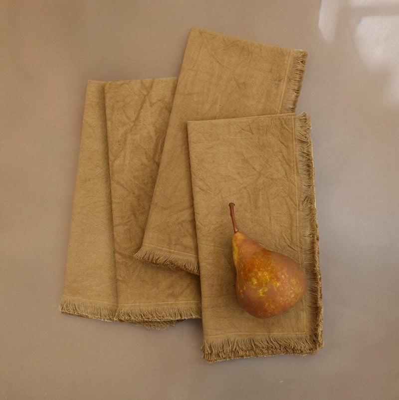 MESO Dining Camel Cotton Napkins (Set of 4) by CECILIADENADIE studio