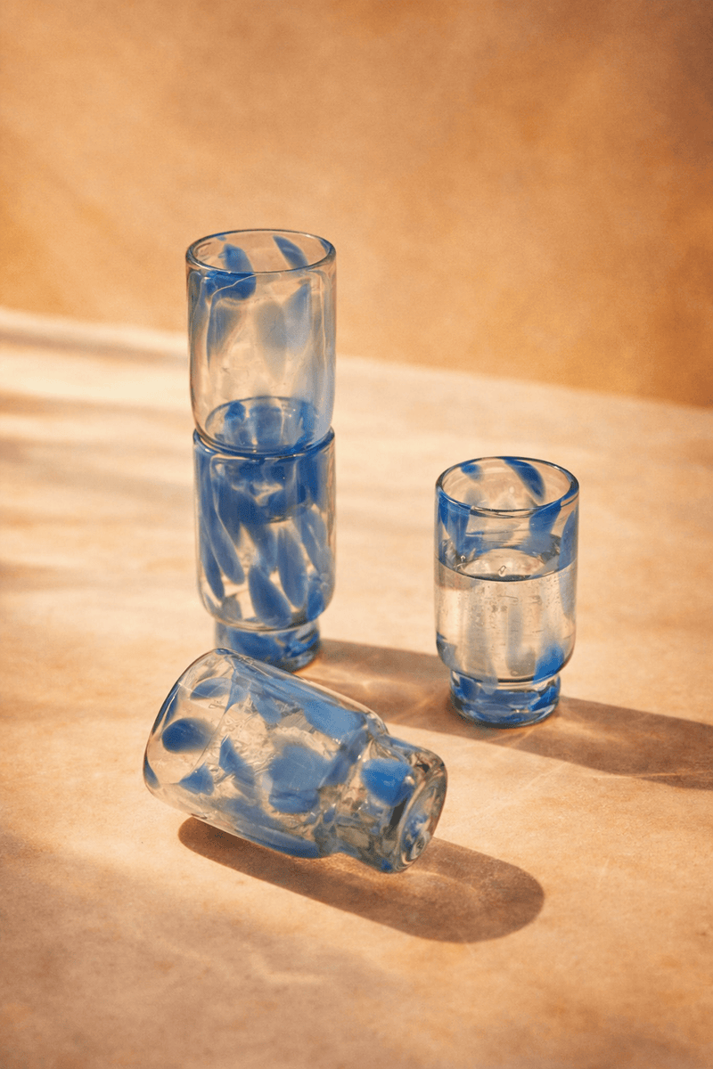 MESO Glassware Frida Tall Glasses Blue & Clear (Set of 4) by MESO