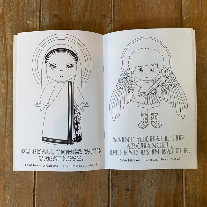 Meyer Market Designs Catholic Saints Coloring Book. Catholic Coloring Book Gift. Saint Coloring. JPII, Mother Teresa, Joan of Arc. First communion. Mass Bag.: 10