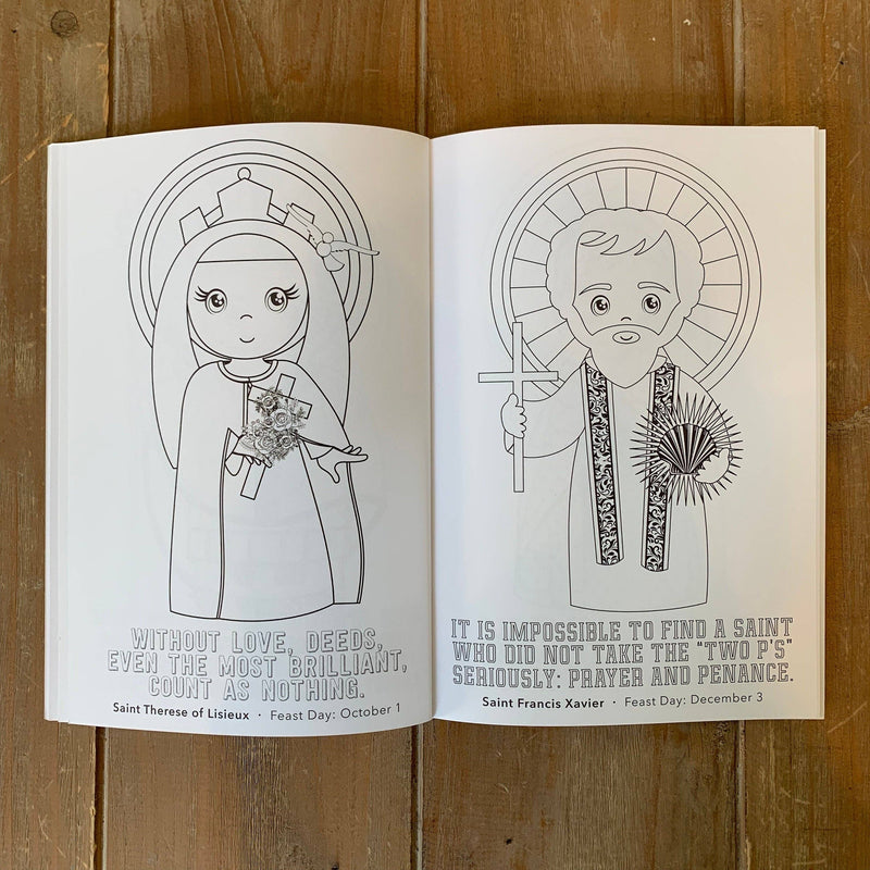 Meyer Market Designs Catholic Saints Coloring Book. Catholic Coloring Book Gift. Saint Coloring. JPII, Mother Teresa, Joan of Arc. First communion. Mass Bag.: 10