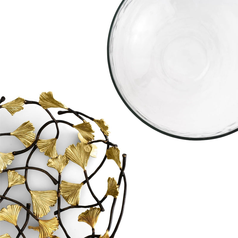Michael Aram Bowls Golden Ginkgo Medium Glass Bowl