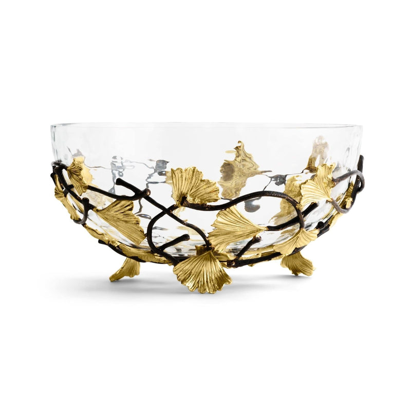 Michael Aram Bowls Golden Ginkgo Medium Glass Bowl