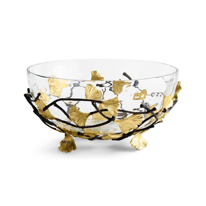 Michael Aram Bowls Golden Ginkgo Medium Glass Bowl