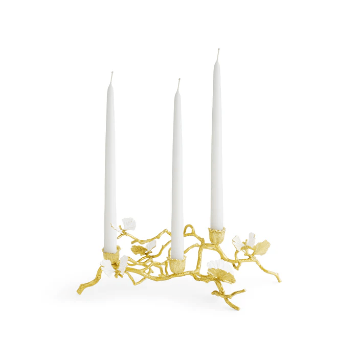 Michael Aram candle holder Butterfly Ginkgo Gold Low Candleholders