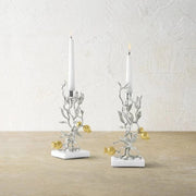 Michael Aram Candle Holders Pomegranate Silver & Gold Candleholders S/2