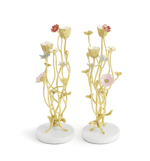 Michael Aram Candle Holders Wildflowers Candleholders S/2