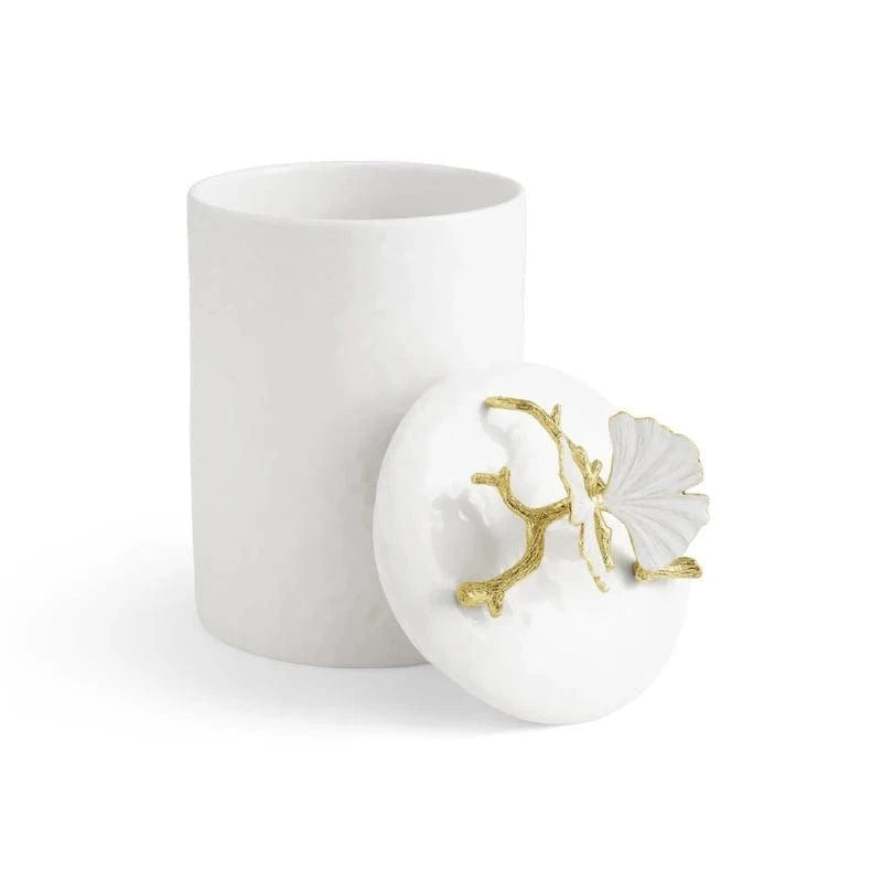 Michael Aram Canister Butterfly Ginkgo Gold Porcelain Canister - Medium
