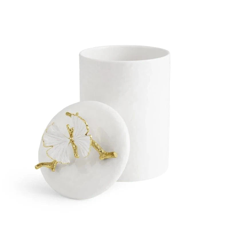 Michael Aram Canister Butterfly Ginkgo Gold Porcelain Canister - Medium
