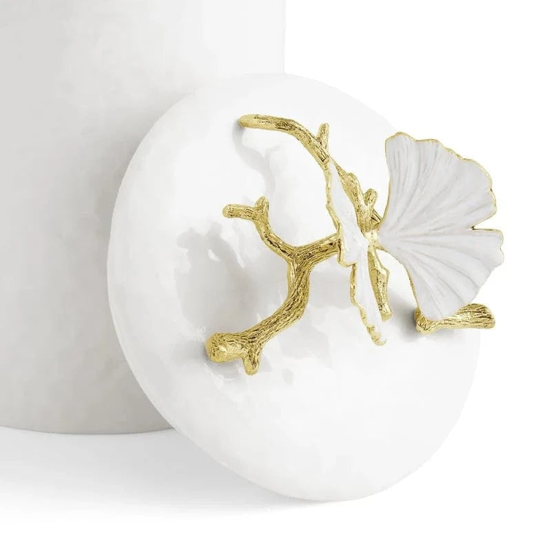 Michael Aram Canister Butterfly Ginkgo Gold Porcelain Canister - Small