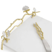 Michael Aram Cheese Board Butterfly Ginkgo Gold Cheeseboard with Spreader