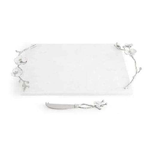 Michael Aram Cheese Board Silver Orchid Cheeseboard with Knife