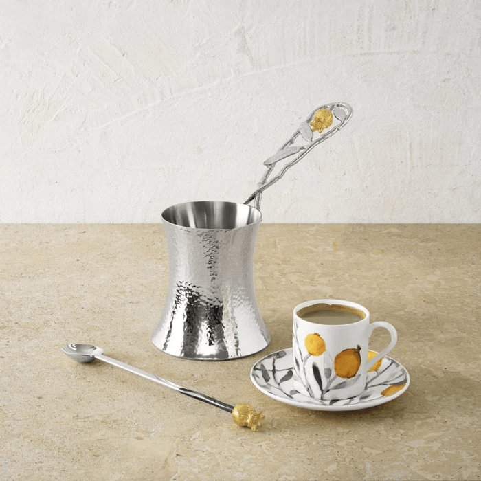 Michael Aram coffee pot Pomegranate Silver & Gold Coffee Pot w/ Spoon