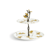 Michael Aram Etagere Michael Aram Butterfly Ginkgo 2-Tier Porcelain Etagere