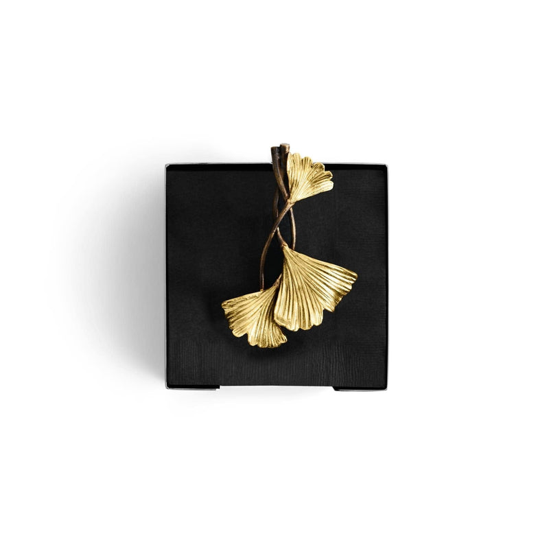 Michael Aram Golden Ginkgo Cocktail Napkin Holder
