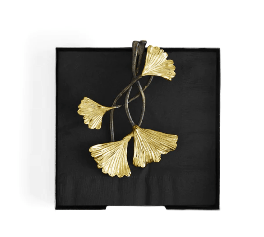 Michael Aram Golden Ginkgo Dinner Napkin Holder