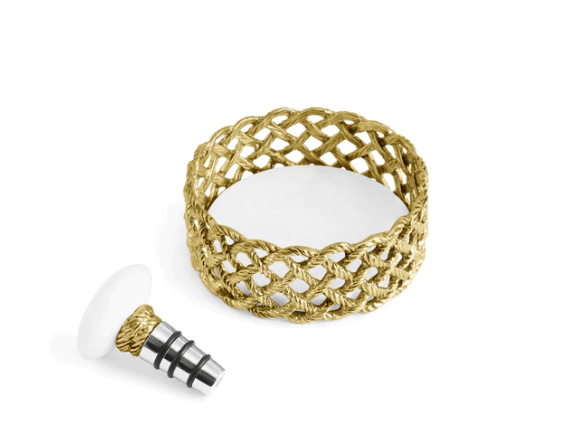 Michael Aram Love Knot Wine Coaster & Stopper Set