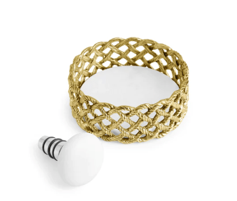 Michael Aram Love Knot Wine Coaster & Stopper Set