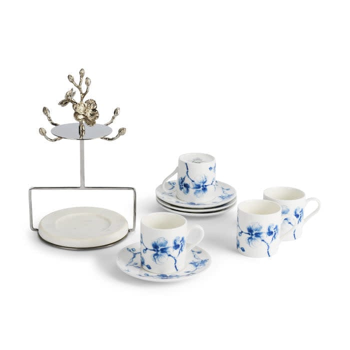 Michael Aram Michael Aram Blue Orchid Demitasse Set with Stand