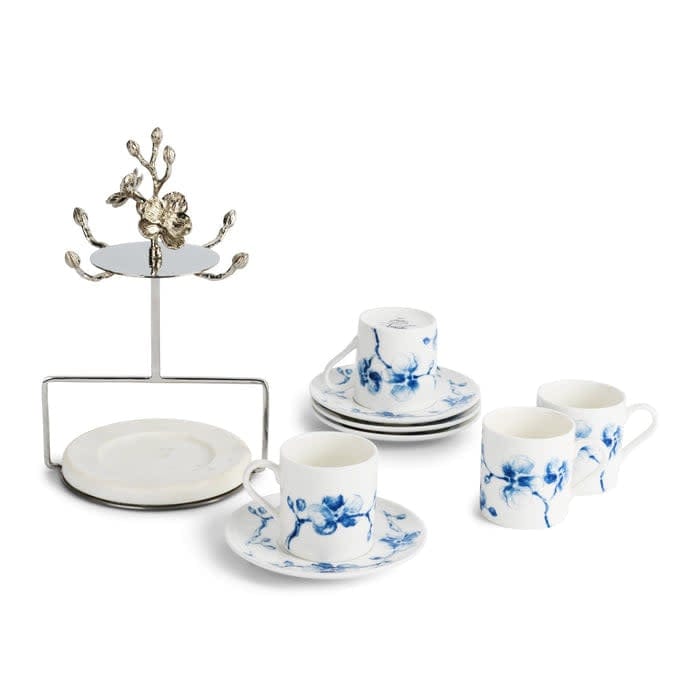 Michael Aram Michael Aram Blue Orchid Demitasse Set with Stand