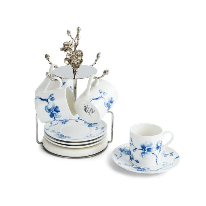Michael Aram Michael Aram Blue Orchid Demitasse Set with Stand
