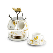 Michael Aram Mugs Michael Aram Butterfly Ginkgo Gold Demitasse Set with Stand
