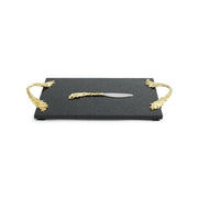 Michael Aram Plume Gold Cheeseboard with Knife