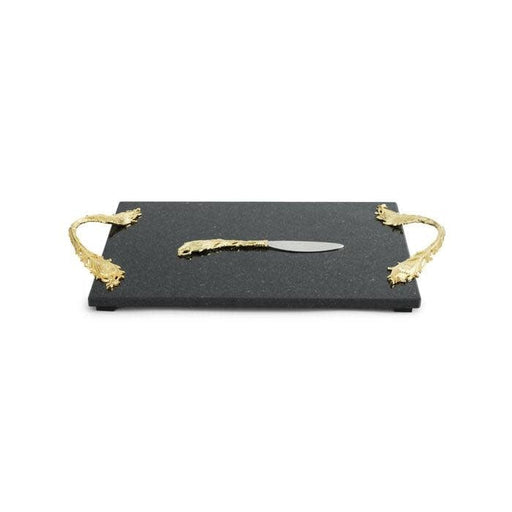 Michael Aram Plume Gold Cheeseboard with Knife