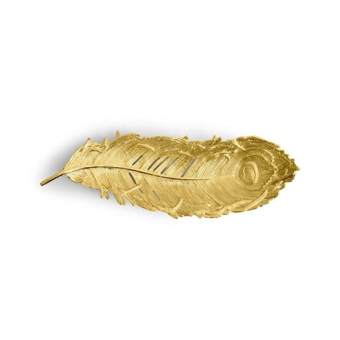 Michael Aram Plume Tray Goldtone