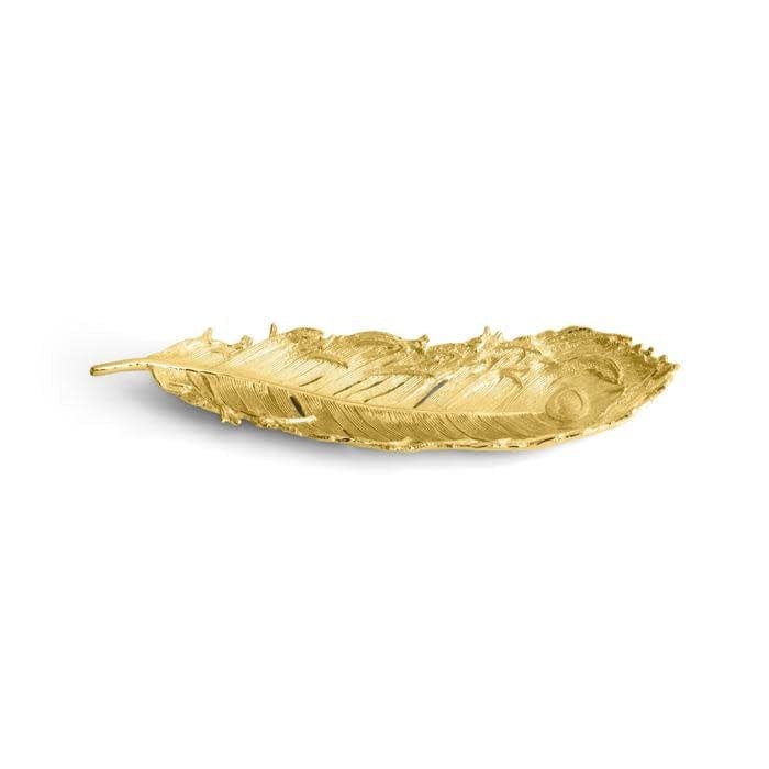 Michael Aram Plume Tray Goldtone