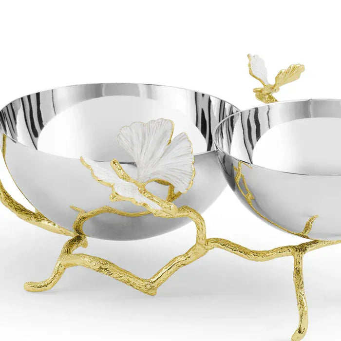 Michael Aram Serveware Butterfly Gingko Gold Double Dish