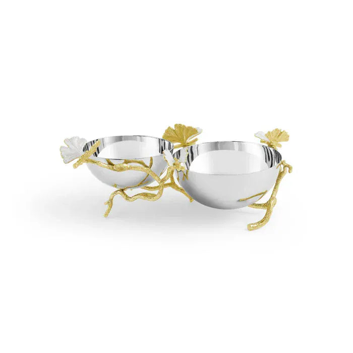 Michael Aram Serveware Butterfly Gingko Gold Double Dish