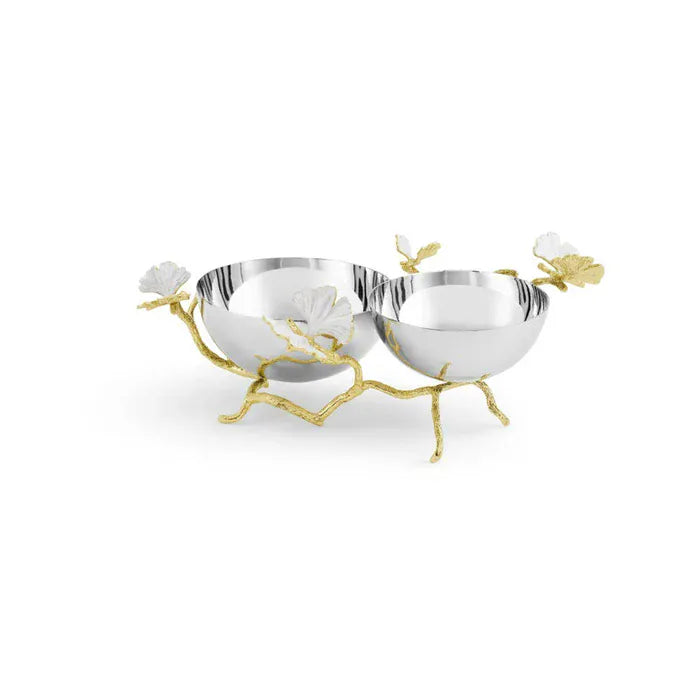 Michael Aram Serveware Butterfly Gingko Gold Double Dish