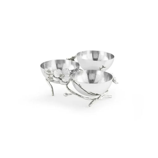 Michael Aram Serving Accessories Michael Aram Silver Orchid Triple Bowl